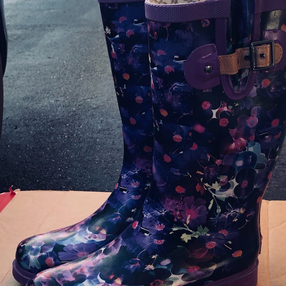CHOOKA TOP SOLID MID RAIN MULTI COLOR BOOTS WOMENS SIZE US 8